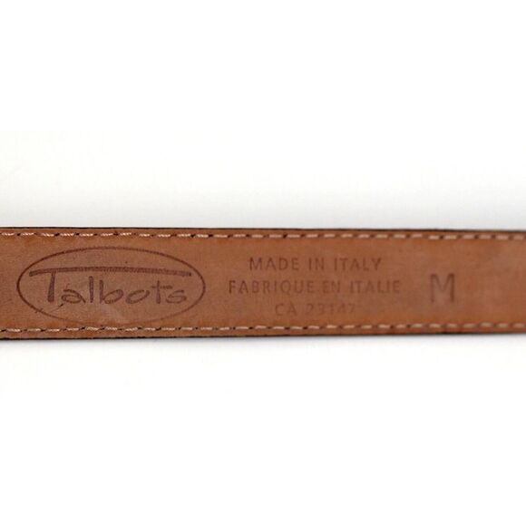 Talbots CROCO EMBOSSED BLACK GENUINE LEATHER 3/4"Wd DRESS WOMEN'S BELT Sz M (*46 - Picture 7 of 12